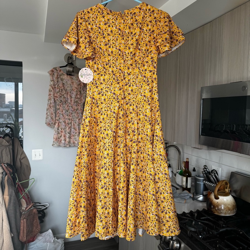 NWT Timeless London Sunita Floral Tea Dress - Small / 6 - Picture 8 of 9